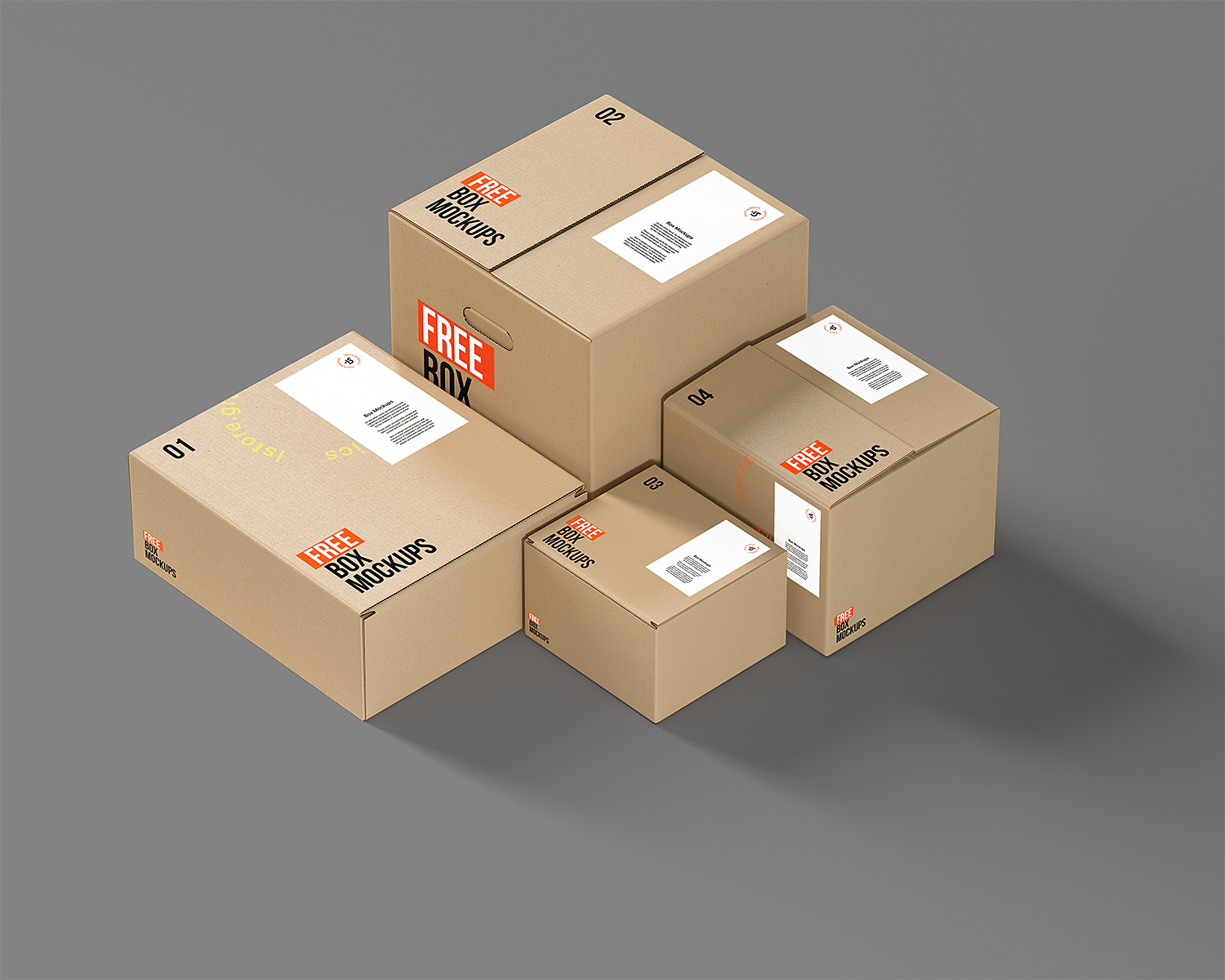 7 free box PSD mockups