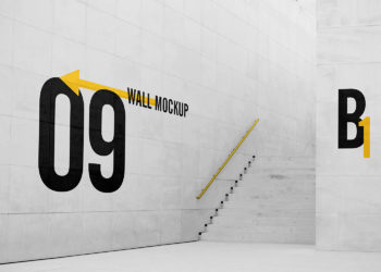 Big White Marble Tiles Wall Mockup