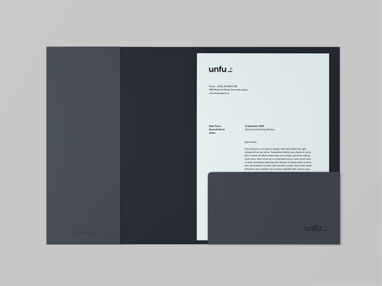 Free Branding Folder with Letterhead Mockup | Mockup World HQ