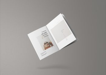 Free Floating US Letter Brochure Mockup