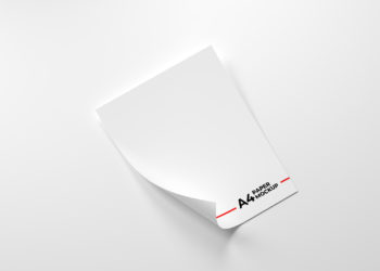 Free Folded A4 Paper Mockup