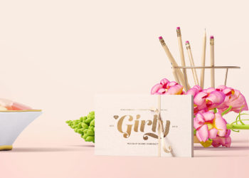 Free Girly Branding Mockup Scene Creator