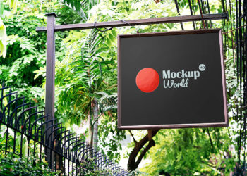 Free Hanging Signboard Mockup