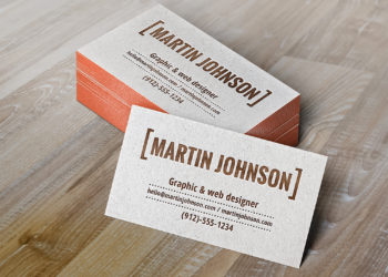 Free Letterpress Business Cards Mockup