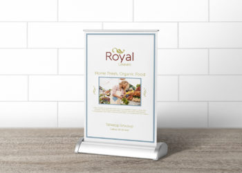 Free Retractable Tabletop Menu Mockup