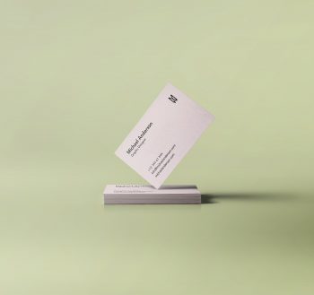 Free Stack Standing Business Card Mockup
