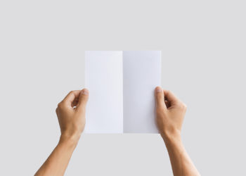 Man Holding Bifold Brochure Mockup