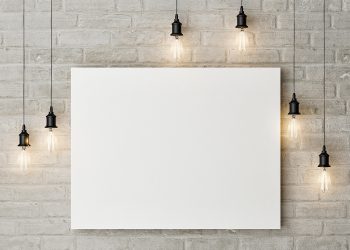 Free Canvas Painting Mockup on a Wall