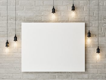 Free Canvas Painting Mockup on a Wall