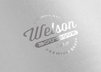 Free Glossy Silver Logo Mockup