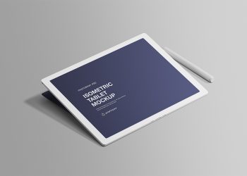 Free Isometric Tablet Mockup