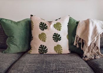 Free Pillow Mockup on the Sofa