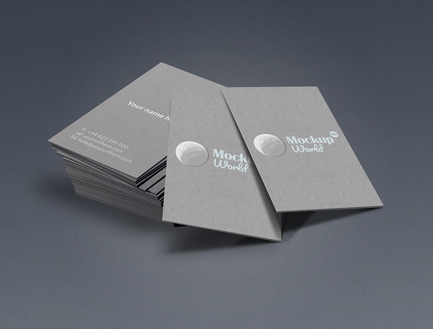 Free Vertical Business Cards Mockup