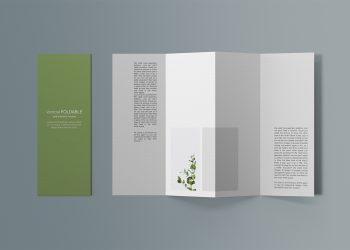 Free Vertical Foldable Brochure Mockup