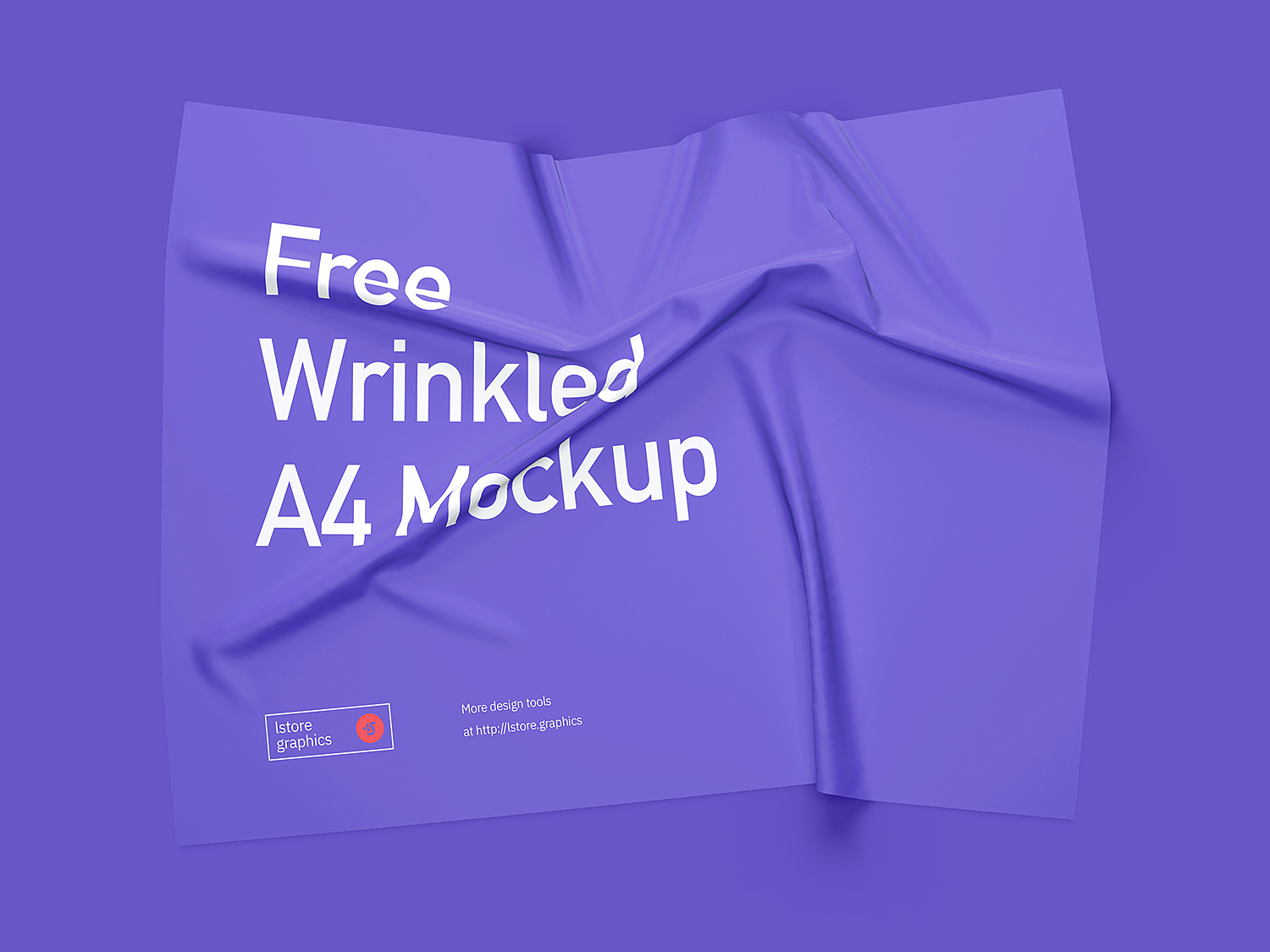 Free wrinkled A4 mockup