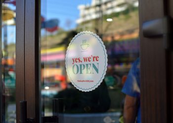 Glass Door Window Signage Mockup