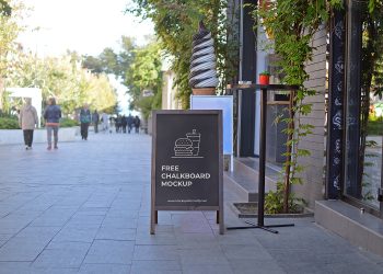 Free Chalkboard A-Frame Sign Mockup