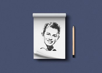 Sketchbook Notepad PSD Mockup