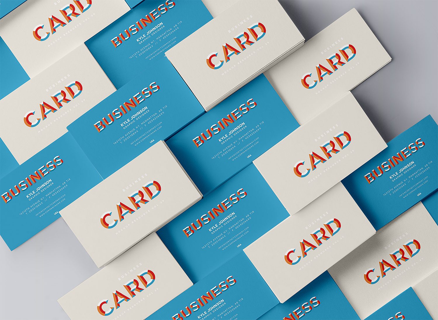 Stacked PSD Business Card Mock-Up