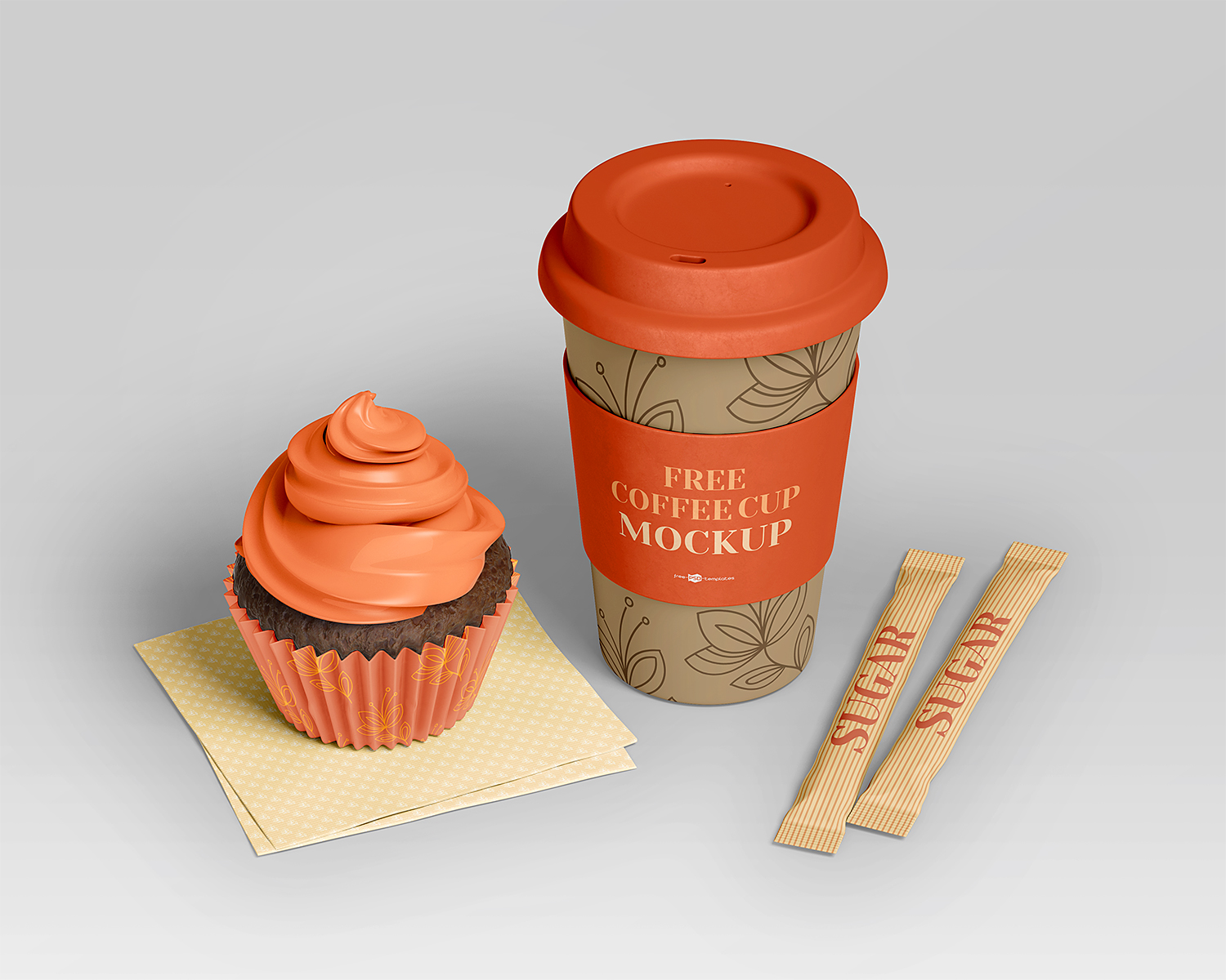 Free PSD Coffee Branding Set Mockup