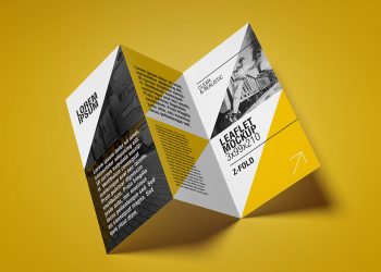 Free Z-Fold Flyer Leaflet Mockup