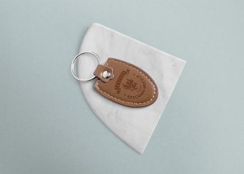 Leather Keychain Mockup