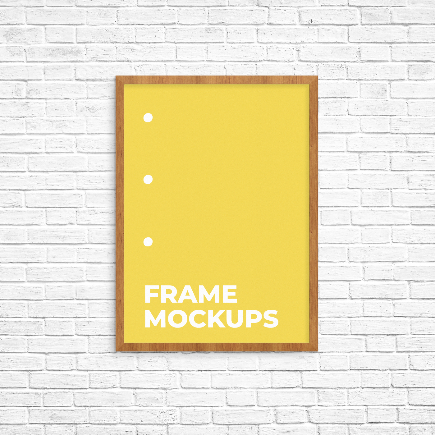 Poster Frame Mockup on a Brick Wall