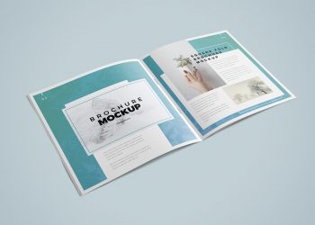 Free Square Brochure Mockup