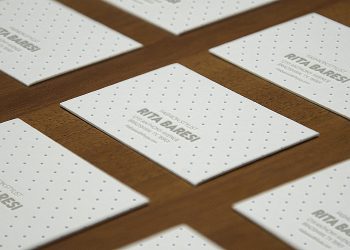 Letterpress B-Cards Perspective Mock-Up