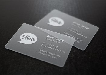 Translucent Business Cards Mock-Up