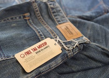 2 Free Clothing Label Tags Mockup