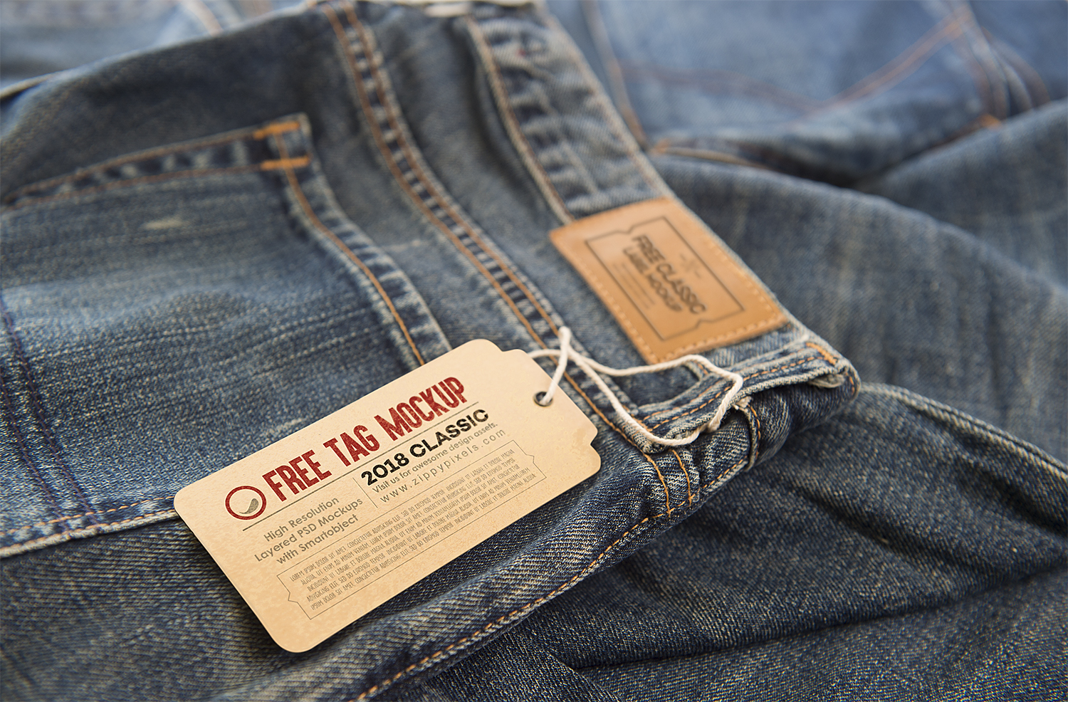 2 Free Clothing Label Tags Mockup | Mockup World HQ