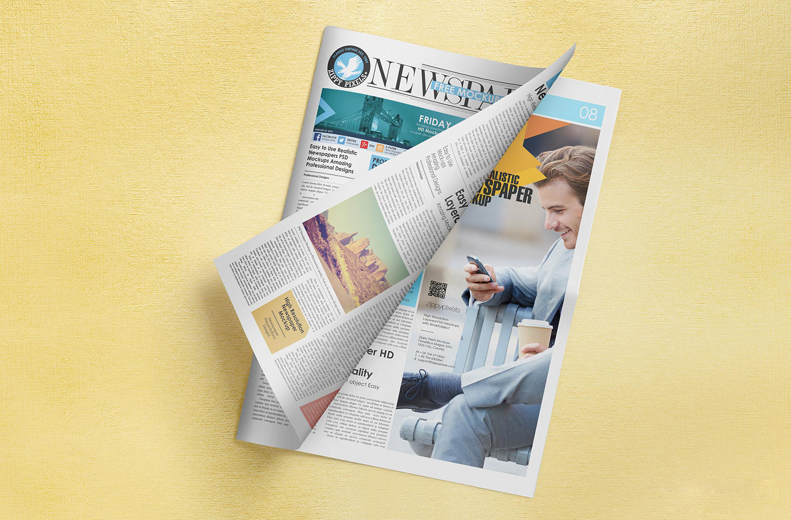 Free Newspaper Adverts Mockup