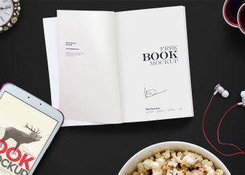 Free Open Book Mockup Scene