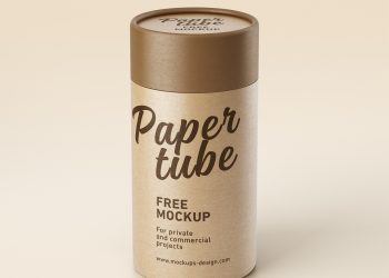 Free Paper Tube Mockup PSD