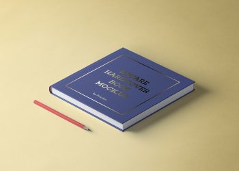 Square PSD Hardcover Book Mockup