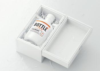 Bottle Logo Mockup PSD