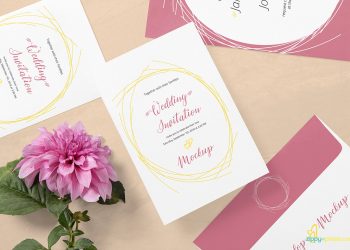 Free Wedding Card Mockup PSD