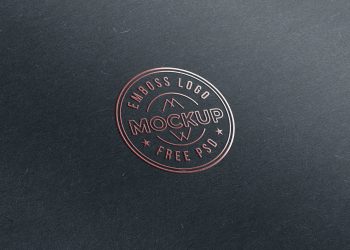 Emboss Paper Logo Mockup PSD