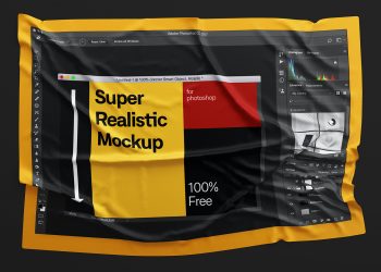 Free Fabric Wrinkled Mockup