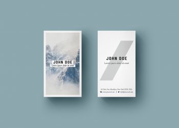 Vertical Business Card Mock Up Free PSD