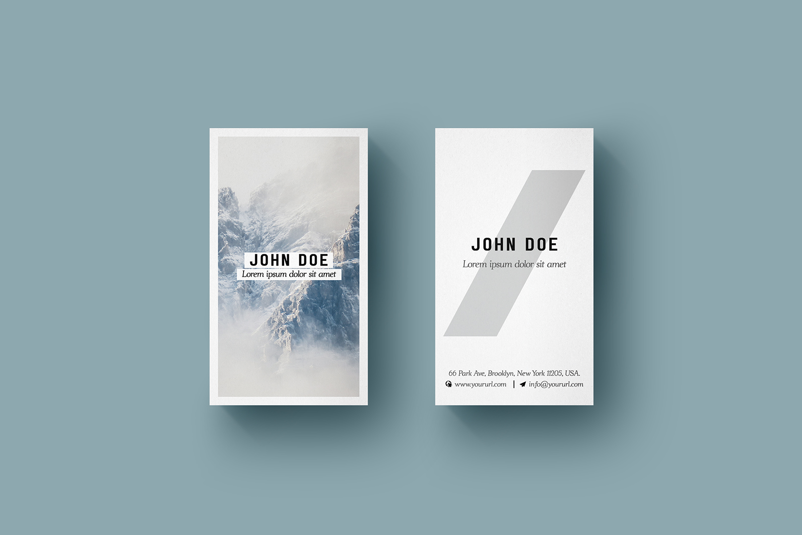 Vertical Business Card Mock Up Free PSD