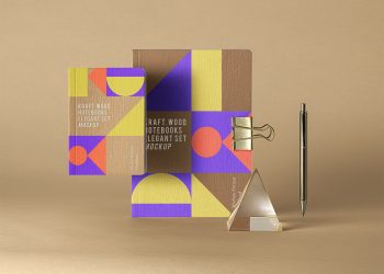 Kraft Notebook Set Mockup