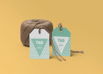 Free String Tag Mockup PSD