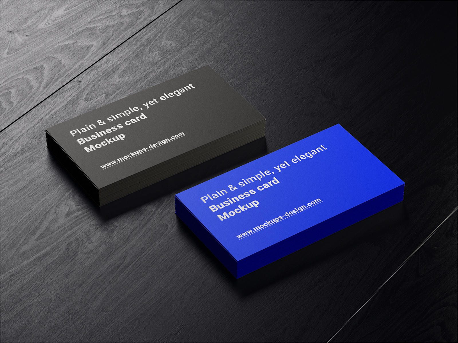 Business Cards Mockup on a Dark Wood