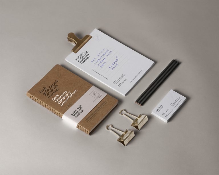 Desk Stationery Psd Mockup Mockup World Hq