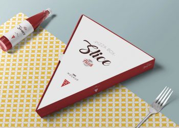 Free Pizza Slice Box Mockup