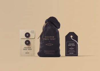 Bag, Box, Tag Mockups in Front View
