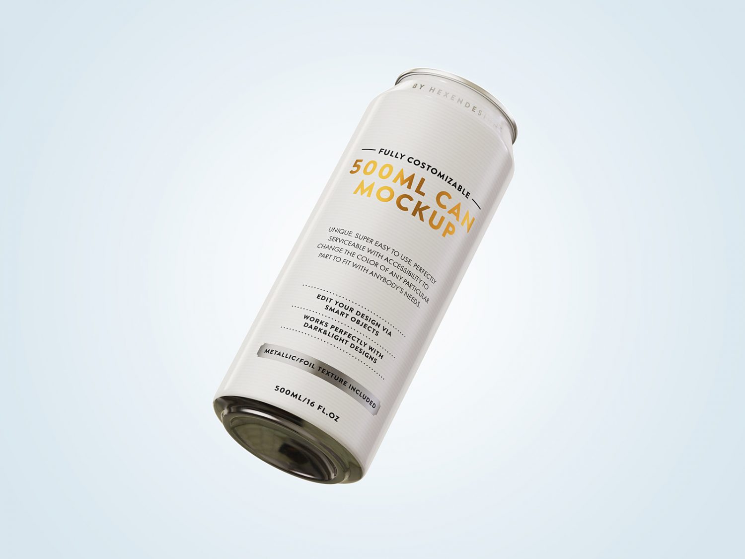 500ml Can Free Mockup