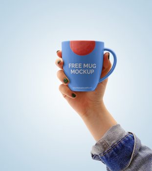 Hand Holding a Mug Free Mockup